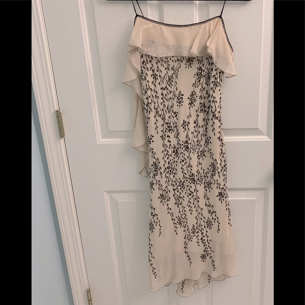 Max Studios - Special Edition XS Black & Cream Vine Midi silk Dress 👗🧚🏼🌿